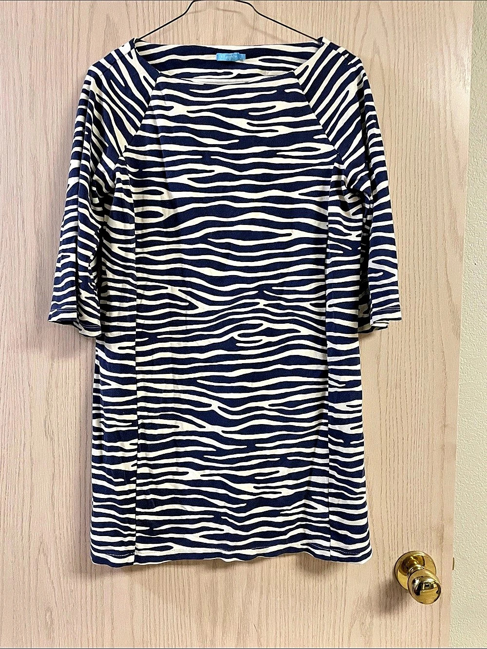 J. McLaughlin Animal Print Mini Dress in Blue & White Size XS